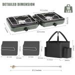 Hisencn Camping Stove,2 Burner Propane Camping Stove,Dual Griddles,30,000 BTU Portable Propane Stove with Carry Bag,Outdoor Cooking Stove set for Camping Gear,RV Essentials,Camp Gifts for Man,Green