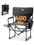 TIMBER RIDGE Heavy Duty Camping Chair with Compact Size, Portable Directors Chair with Side Table and Pocket for Camping, Lawn, Sports and Fishing, Supports Up to 400lbs, Black