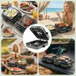 Hisencn Camping Stove,2 Burner Propane Camping Stove,Dual Griddles,30,000 BTU Portable Propane Stove with Carry Bag,Outdoor Cooking Stove set for Camping Gear,RV Essentials,Camp Gifts for Man,Green