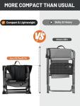 TIMBER RIDGE Heavy Duty Camping Chair with Compact Size, Portable Directors Chair with Side Table and Pocket for Camping, Lawn, Sports and Fishing, Supports Up to 400lbs, Black