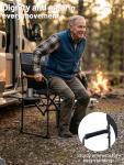 TIMBER RIDGE Heavy Duty Camping Chair with Compact Size, Portable Directors Chair with Side Table and Pocket for Camping, Lawn, Sports and Fishing, Supports Up to 400lbs, Black