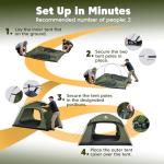 Purebox Tent 4 Person Camping Tents - Double Layer with 2 Doors & Rainfly, Portable Waterproof & Windproof Tents, Large Mesh Ventilation, Easy Setup Family Tent for Camping, Hiking and Backpacking