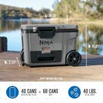 Ninja | Cooler | FrostVault 45QT Cooler with Wheels | Insulated with Temp Dry Storage Drawer | Keeps Ice Cold for Days | for The Beach, Camping, Picnics & More | Slate Gray | FB245GY