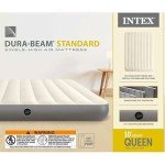 Intex 64103E Dura-Beam Standard Single-High Air Mattress: Fiber-Tech - Queen Size - 10in Bed Height - 600lb Weight Capacity - Pump Sold Separately