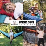Wise Owl Outfitters Hammock for Camping Single Hammocks Gear for The Outdoors Backpacking Survival or Travel - Portable Lightweight Parachute Nylon SO Orange & Grey