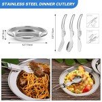 Odoland 16pcs Camping Cookware Set with Folding Camping Stove, Non-Stick Lightweight Pot Pan Kettle Set with Stainless Steel Cups Plates Forks Knives Spoons for Camping Backpacking Outdoor Picnic