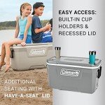 Coleman Classic Series Insulated Portable Cooler, Leak-Resistant Outdoor Hard Cooler Keeps Ice up to 5 Days, 70-Quart