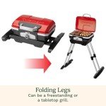 Cuisinart CGG-180 Petit Gourmet Portable Gas Grill with VersaStand, Red