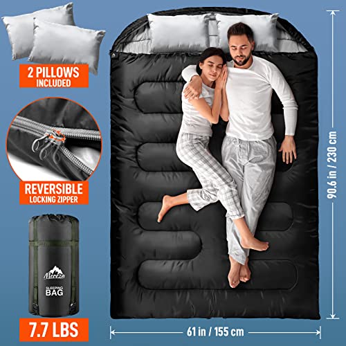 MEREZA XL Queen Size Double Sleeping Bag for Camping