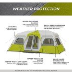 CORE 12 Person Instant Cabin Tent | Large 3 Room Family Pop Up Tent for 2 Minute Camp Setup | Included Storage Pockets for Camping Accessories