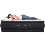 King Koil Luxury Queen Size Air Mattress with Built-in High-Speed Pump, 20" Adjustable Double High Premium Pillow Top Inflatable Airbed for Guests, Camping & Home (Manufacturer Warranty)