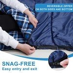 Cotton Flannel Double Sleeping Bag for Camping, Backpacking, Or Hiking. Queen Size 2 Person Waterproof Sleeping Bag for Adults Or Teens. Truck, Tent, Or Sleeping Pad, Lightweight（Pillows NOT Include