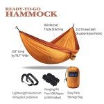 CHULIM Double Camping Hammock with Tree Hanging Kit and 12kn Aluminum Wiregate Carabiner. 118"L x 78"W,Lightweight Portable Camping Gear.Parachute Nylon Hammock for Camping,Travel,Backpacking,Beach.