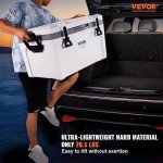 VEVOR Ultra-Light Hard Cooler 52 QT, Ice Retention Cooler with Heavy Duty Handle, Ice Chest Lunch Box for Camping, Travel, Outdoor, Keeps Cool for up to 6 Days, 30% Lighter Than Rotomolded Coolers