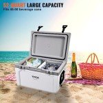 VEVOR Ultra-Light Hard Cooler 52 QT, Ice Retention Cooler with Heavy Duty Handle, Ice Chest Lunch Box for Camping, Travel, Outdoor, Keeps Cool for up to 6 Days, 30% Lighter Than Rotomolded Coolers