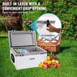 VEVOR Ultra-Light Hard Cooler 52 QT, Ice Retention Cooler with Heavy Duty Handle, Ice Chest Lunch Box for Camping, Travel, Outdoor, Keeps Cool for up to 6 Days, 30% Lighter Than Rotomolded Coolers