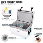 VEVOR Ultra-Light Hard Cooler 52 QT, Ice Retention Cooler with Heavy Duty Handle, Ice Chest Lunch Box for Camping, Travel, Outdoor, Keeps Cool for up to 6 Days, 30% Lighter Than Rotomolded Coolers