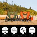 Cascade Mountain Tech Camping Chair - Low Profile Folding Chair for Camping, Beach, Picnic, Barbeques, Sporting Event with Carry Bag , Black