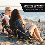 Cascade Mountain Tech Camping Chair - Low Profile Folding Chair for Camping, Beach, Picnic, Barbeques, Sporting Event with Carry Bag , Black