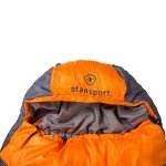 Stansport Glacier Mummy Sleeping Bag 3.1 LB, Orange, 86" l x 34" w