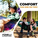 Foxelli Camping Hammock – Lightweight Portable Hammock from Durable Parachute Nylon with Tree Ropes & Carabiners for Indoor & Outdoor Use Hiking Camping Beach Backpack Travel