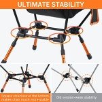 Sportneer Camping Chairs: 3 Heights Adjustable Folding Chairs for Outside with 2 Side Pockets - Compact & Portable Lawn Chairs for Backpacking, Camping, Hiking, Picnic and Travel (1, Orange)