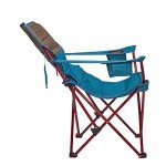 Kelty Deluxe Lounge Chair – Folding Outdoor Camp Chair, Insulated Cupholders, Customized Recline, Steel Frame, Padded Roll Storage, 2024 (Deep Lake)