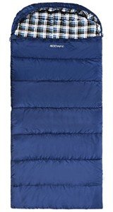 REDCAMP Cotton Flannel Sleeping Bag for Adults, XL 32/41/50F Comfortable, Envelope with Compression Sack Navy Blue 4lbs Filling (91" x35'')