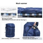 REDCAMP Cotton Flannel Sleeping Bag for Adults, XL 32/41/50F Comfortable, Envelope with Compression Sack Navy Blue 4lbs Filling (91" x35'')
