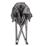 MacSports C932S-129 Padded Cushion Outdoor Folding Lounge Patio Club Chair, Gray