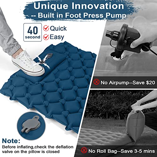 VALEHOWL Inflatable Camping Mattress with Pillow, Lightweight Sleep