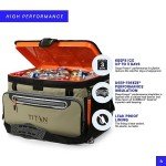 Titan by Arctic Zone Deep Freeze Cooler - 48 Can Zipperless Hardbody Cooler with Deep Freeze Insulation, HardBody Liner, and SmartShelf - Moss Green