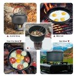 Alocs Camping Cookware Set Camping Gear, Compact Camping Pots and Pans Set, Durable Hard Alumina Camping Cooking Set for Outdoor Backpacking Camping Hiking Picnic, Included Mesh Carry Bag.