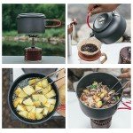 Alocs Camping Cookware Set Camping Gear, Compact Camping Pots and Pans Set, Durable Hard Alumina Camping Cooking Set for Outdoor Backpacking Camping Hiking Picnic, Included Mesh Carry Bag.