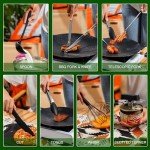 Wesqunie Camping Essentials Cookware Cooking Utensils Set - Camping Kitchen Utensils, Portable Outdoor Accessories, Stainless Steel & Silicone, Camping Gear Equipment for RV Picnic Grill