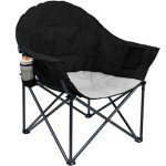 Yestomo Camping Chairs, Folding Chairs for Outside with Carry Bag, Moon Chairs for Adults with Cup Holder, Padded Camp Chair Support to 450LBS