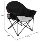 Yestomo Camping Chairs, Folding Chairs for Outside with Carry Bag, Moon Chairs for Adults with Cup Holder, Padded Camp Chair Support to 450LBS