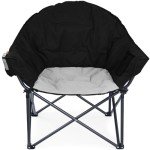 Yestomo Camping Chairs, Folding Chairs for Outside with Carry Bag, Moon Chairs for Adults with Cup Holder, Padded Camp Chair Support to 450LBS