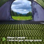 4 Person Easy Pop Up Tent, 9.5"x6.6"x52'',Waterproof Automatic Setup Tent, 2 Doors-Instant Family Tents for Camping, Hiking & Traveling, Green