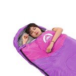 SWTMERRY Sleeping Bag 3 Seasons (Summer, Spring, Fall) Warm & Cool Weather - Lightweight,Waterproof Indoor & Outdoor Use for Kids, Teens & Adults for Camping Hiking, Backpacking and Survival (Purple)