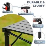 KingCamp Lightweight Compact Folding Camping Table,Stable Aluminum Alloy Folding Roll up Table for 4-6 Person for Picnic, Camping, Barbecue and Party,Portable Multifunctional Table with Carry Bag