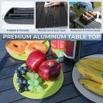 KingCamp Lightweight Compact Folding Camping Table,Stable Aluminum Alloy Folding Roll up Table for 4-6 Person for Picnic, Camping, Barbecue and Party,Portable Multifunctional Table with Carry Bag