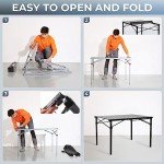KingCamp Lightweight Compact Folding Camping Table,Stable Aluminum Alloy Folding Roll up Table for 4-6 Person for Picnic, Camping, Barbecue and Party,Portable Multifunctional Table with Carry Bag