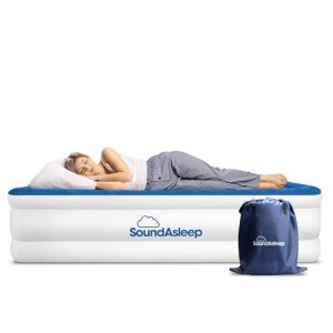 SoundAsleep Dream Series Luxury Air Mattress with ComfortCoil Technology & Built-in High Capacity Pump for Home & Camping- Double Height, Adjustable, Inflatable Blow Up, Portable - Twin Size