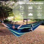 Anyoo Garden Cotton Hammock Comfortable Fabric Hammock with Tree Straps for Hanging Sturdy Hammock Up to 660lbs Portable Hammock with Travel Bag for Camping Outdoor/Indoor Patio Backyard