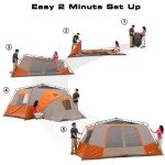 Ozark Trail 11 Person 3 Room 14' x 14' Instant Cabin Tent (Orange)
