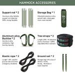 ETROL Camping Hammock with Mosquito Net,3 in 1 Function Parachute Portable Hammock,Double & Single Hammocks Tent for Travel Outdoor Indoor Hiking Patio - with Tree ​Straps,Carabiners,Aluminium Poles