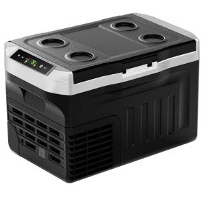 EUHOMY 12 Volt Refrigerator, 22QT(21L) 12V Cooler, Compressor Electric Cooler -4℉~68℉, 12V Fridge 12/24V DC 110-240V AC, Portable Freezer for Camping, Travel, Truck, Home