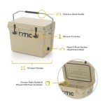 RTIC 20 QT Ultra-Tough Cooler Hard Insulated Portable Ice Chest Box for Beach, Drink, Beverage, Camping, Picnic, Fishing, Boat, Barbecue, Tan