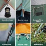 ASFANES 4 Person Waterproof Tents for Camping Easy Setup Outdoor Portable Backyard Camping Tents Suitable for Car, Backpacking, Hiking, Picnic or Fishing, Army Green